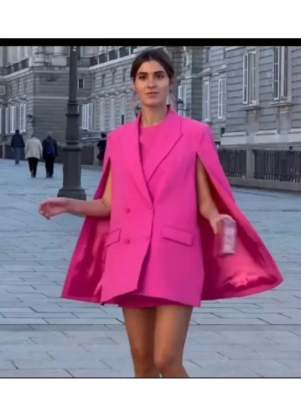 Zara blazer cape pink Size L